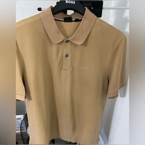 Boss tan polo shirt